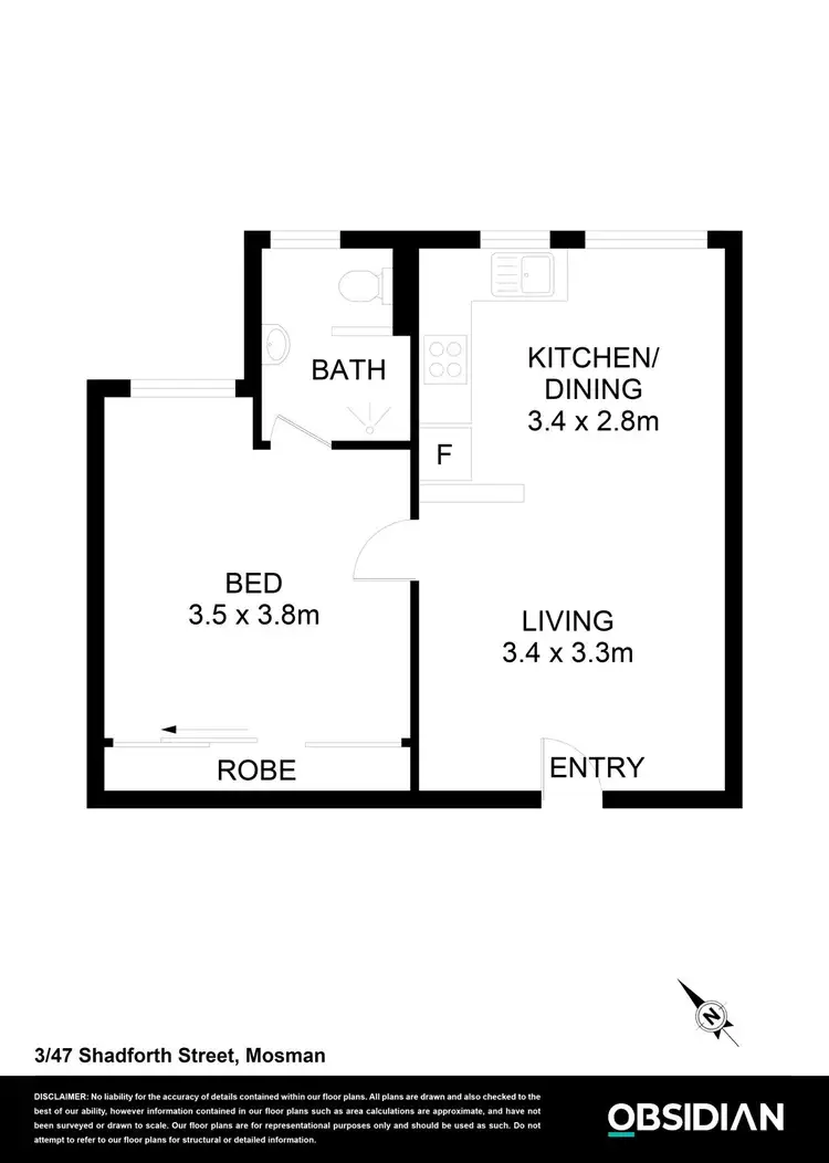 Floorplan of Homely unit listing, 3/47 Shadforth Street, Mosman NSW 2088