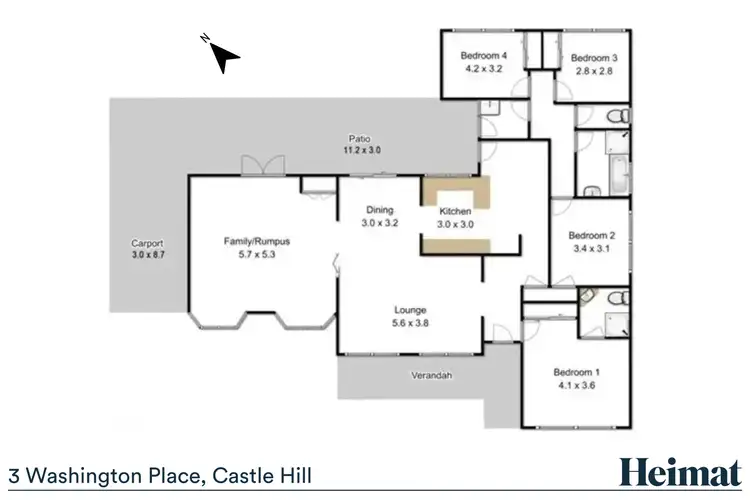 Floorplan of Homely house listing, 3 Washington Place, Castle Hill NSW 2154