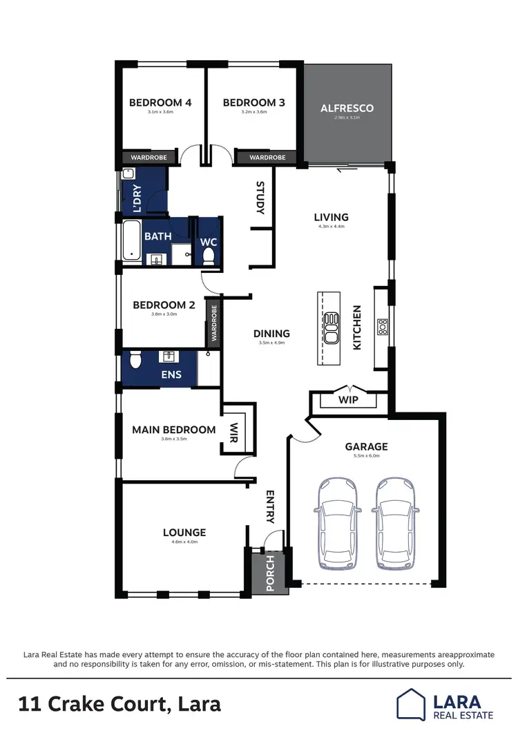 Floorplan of Homely house listing, 11 Crake Court, Lara VIC 3212