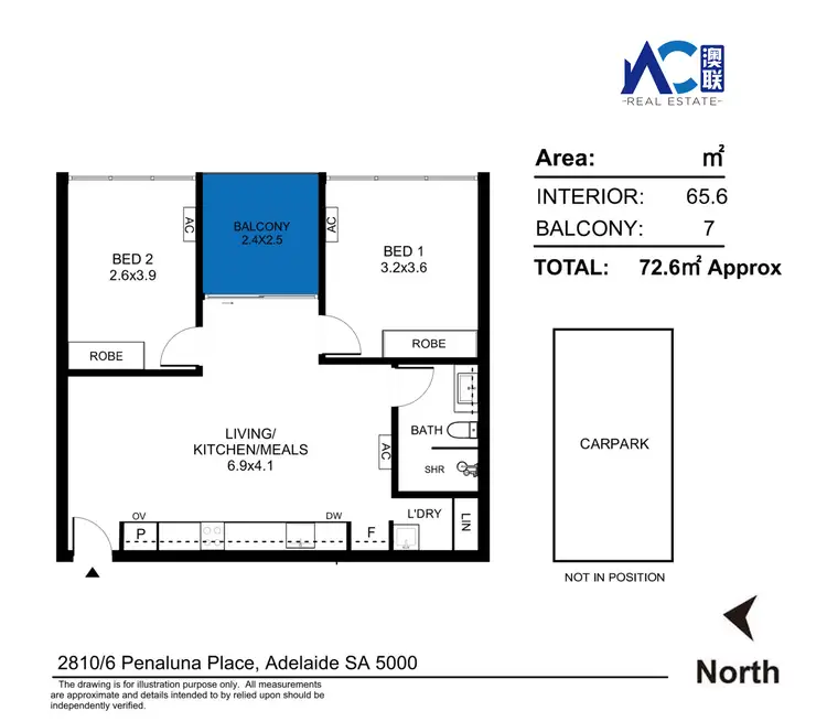 Floorplan of Homely apartment listing, 2810/6 Penaluna Place, Adelaide SA 5000