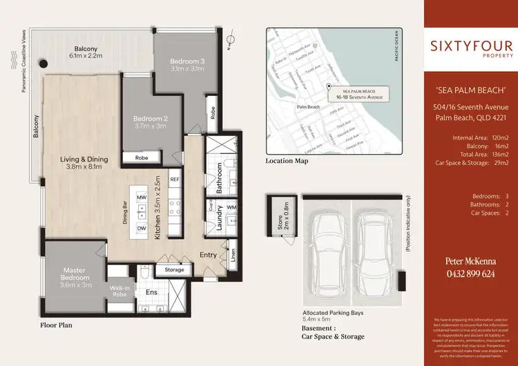 Floorplan of Homely apartment listing, 504/16 Seventh Avenue, Palm Beach QLD 4221