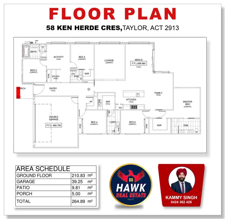 Floorplan of Homely house listing, 58 Ken Herde Crescent, Taylor ACT 2913