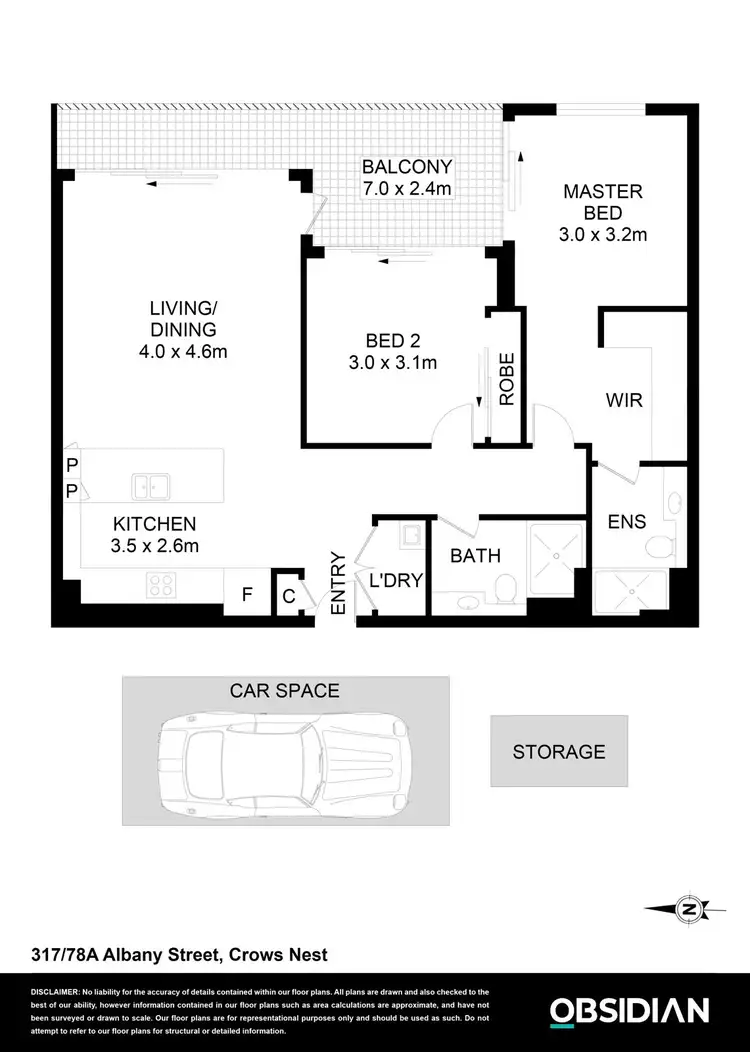 Floorplan of Homely apartment listing, 317/78a Albany Street, St Leonards NSW 2065