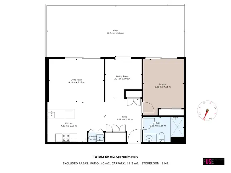 Floorplan of Homely apartment listing, 94/8 Baudinette Circuit, Bruce ACT 2617