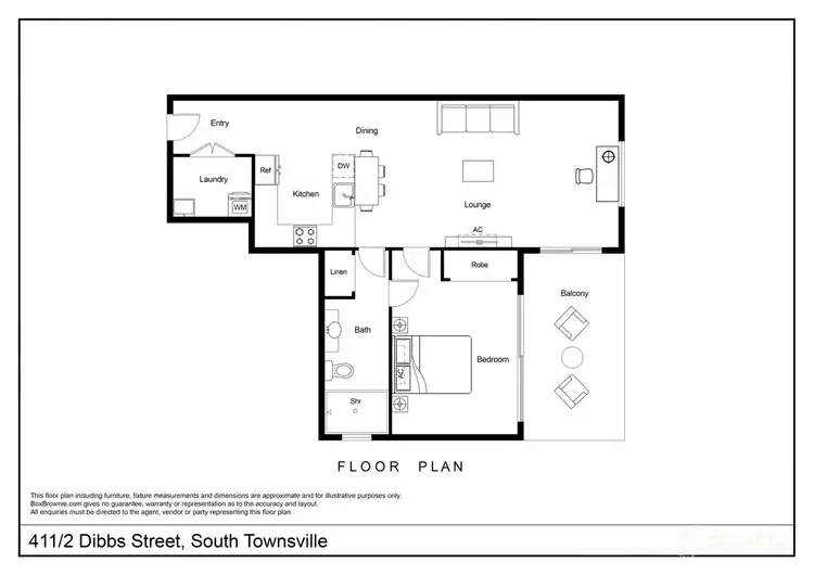 Floorplan of Homely apartment listing, 411/2 Dibbs Street, South Townsville QLD 4810