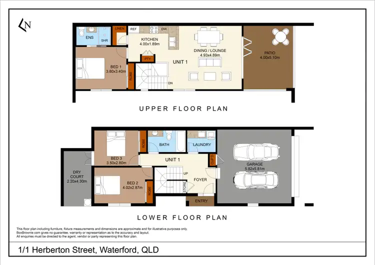 Floorplan of Homely townhouse listing, 1 Herberton Street, Waterford QLD 4133