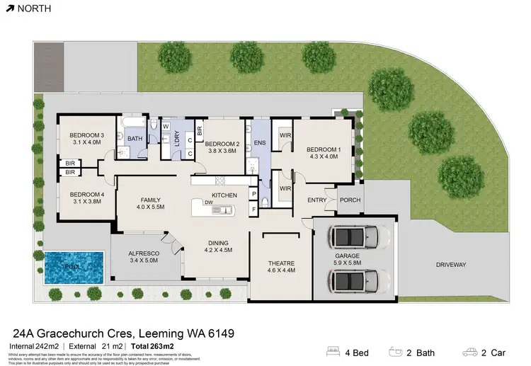 Floorplan of Homely house listing, 24A Gracechurch Crescent, Leeming WA 6149