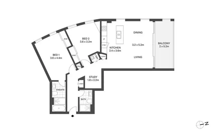 Floorplan of Homely apartment listing, 2708/82 Hay Street, Haymarket NSW 2000