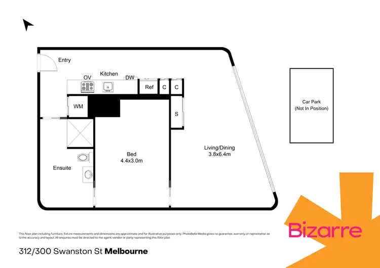 Floorplan of Homely apartment listing, 312/300 Swanston Street, Melbourne VIC 3000