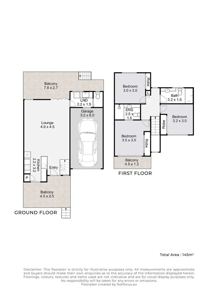 Floorplan of Homely townhouse listing, 2/42 Jamieson Street, Bulimba QLD 4171