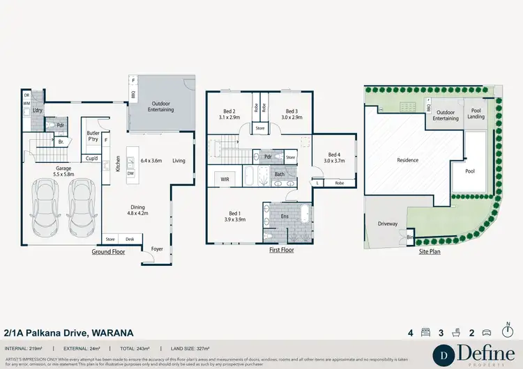 Floorplan of Homely house listing, 2/1A Palkana Drive, Warana QLD 4575