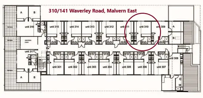 Floorplan of Homely apartment listing, 310/141 WAVERLEY ROAD, Malvern East VIC 3145