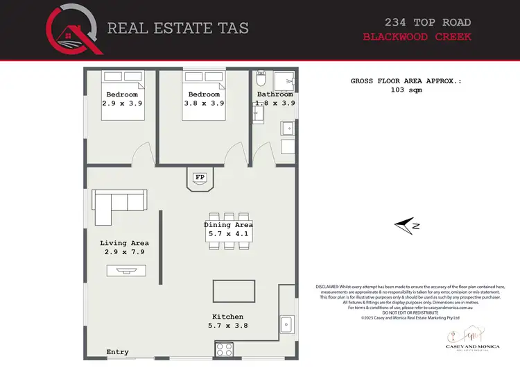 Floorplan of Homely rural property listing, 234 Top Road, Blackwood Creek TAS 7301