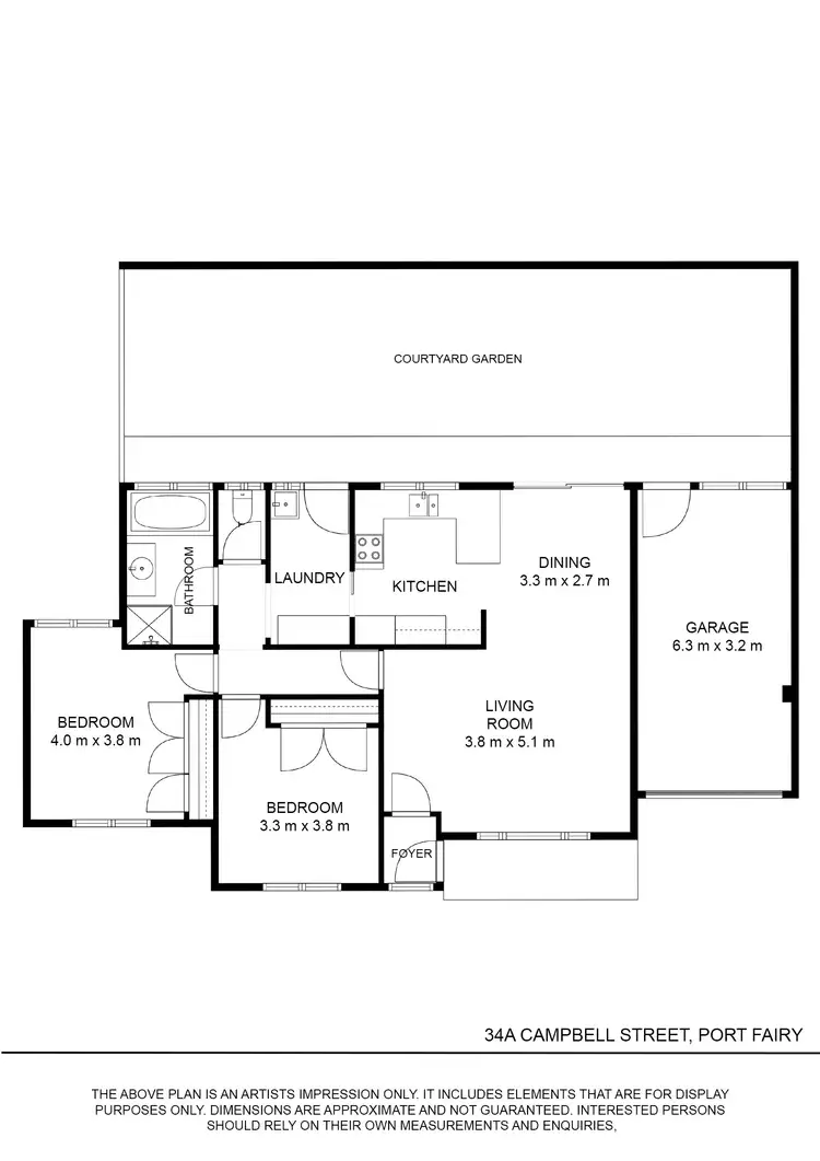 Floorplan of Homely townhouse listing, 34A Campbell Street, Port Fairy VIC 3284