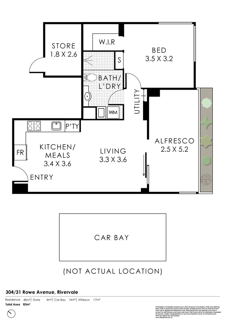 Floorplan of Homely apartment listing, 304/31 Rowe Avenue, Rivervale WA 6103