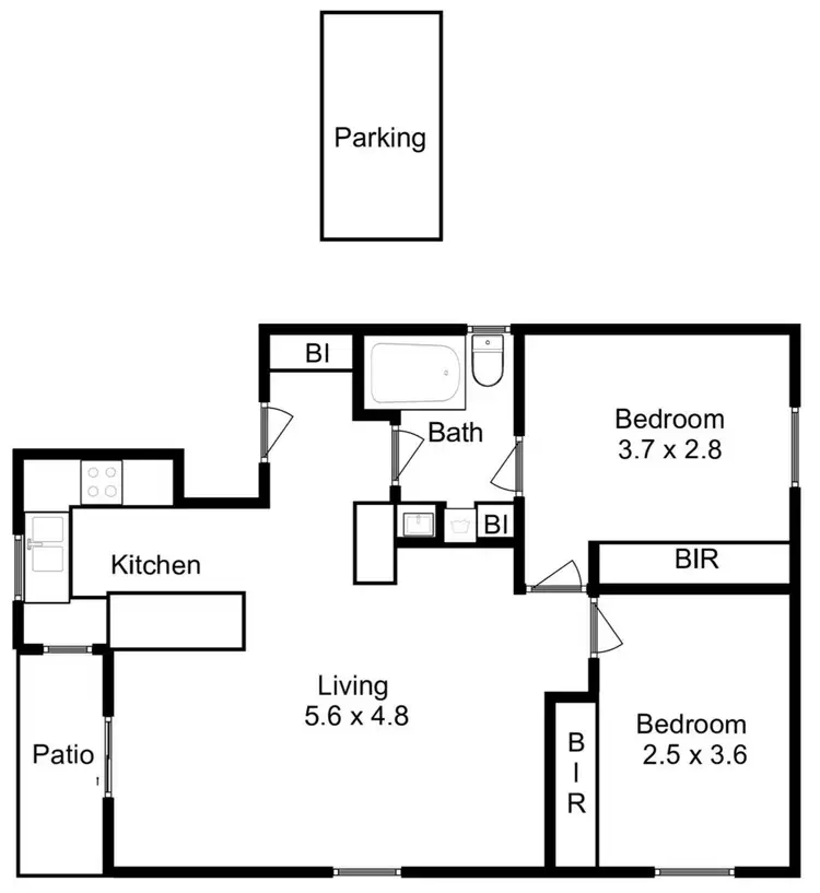 Floorplan of Homely unit listing, 1/52 Regent Street, Sandy Bay TAS 7005