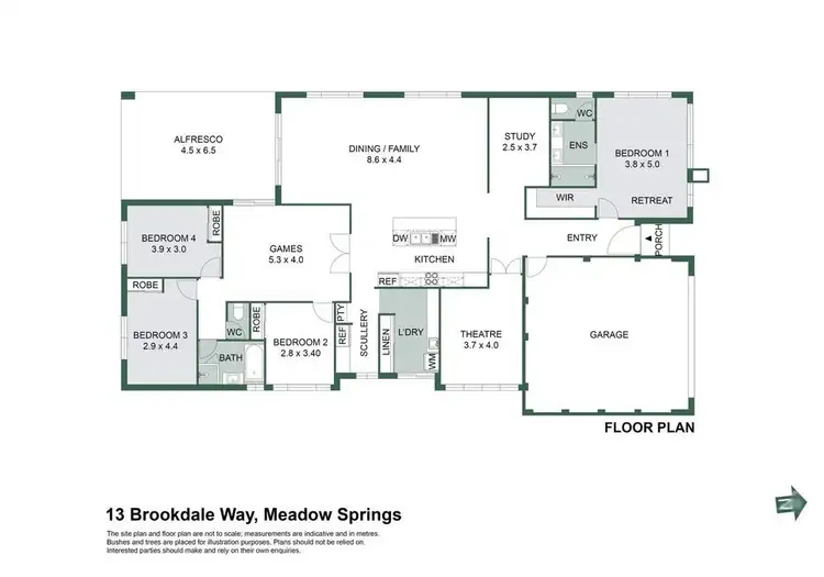 Floorplan of Homely house listing, 13 Brookdale Way, Meadow Springs WA 6210
