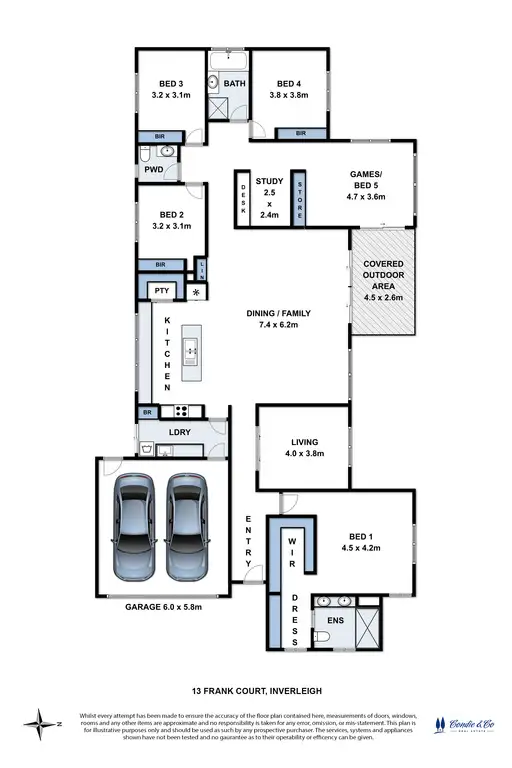 Floorplan of Homely rural property listing, 13 Frank Court, Inverleigh VIC 3321
