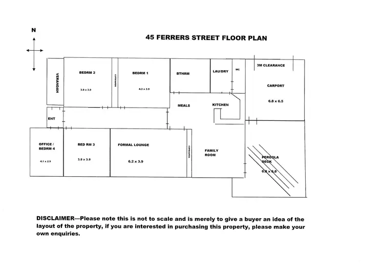 Floorplan of Homely house listing, 45 FERRERS STREET, Mount Gambier SA 5290
