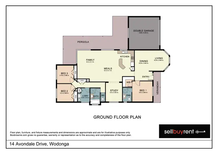 Floorplan of Homely house listing, 14 AVONDALE DRIVE, Wodonga VIC 3690