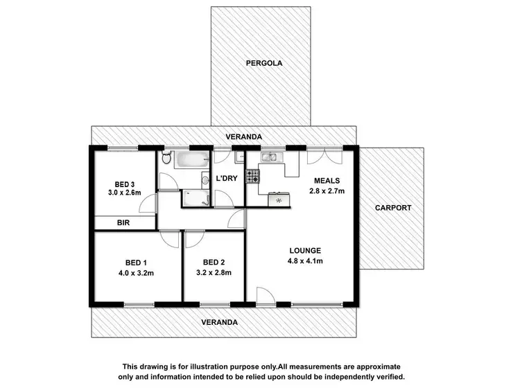 Floorplan of Homely unit listing, 1/11 Bertha Street, Mount Gambier SA 5290