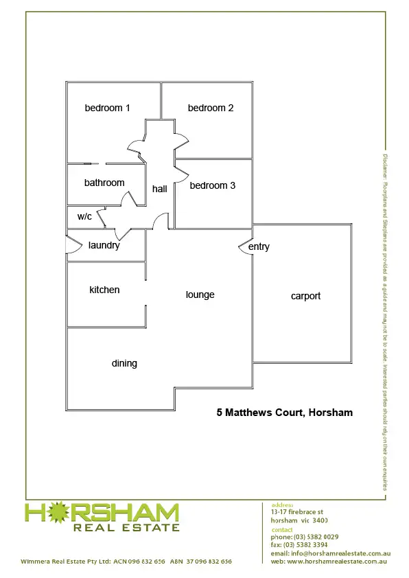 Floorplan of Homely house listing, 5 Matthews Court, Horsham VIC 3400