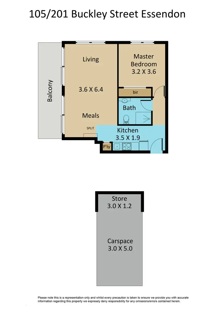 Floorplan of Homely apartment listing, 105/201 Buckley Street, Essendon VIC 3040