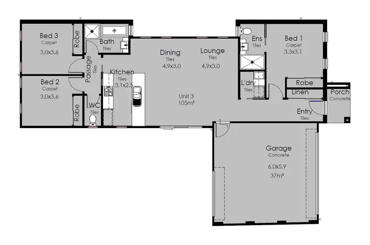 Floorplan of Homely townhouse listing, 12c Cheltenham Road, Newcomb VIC 3219