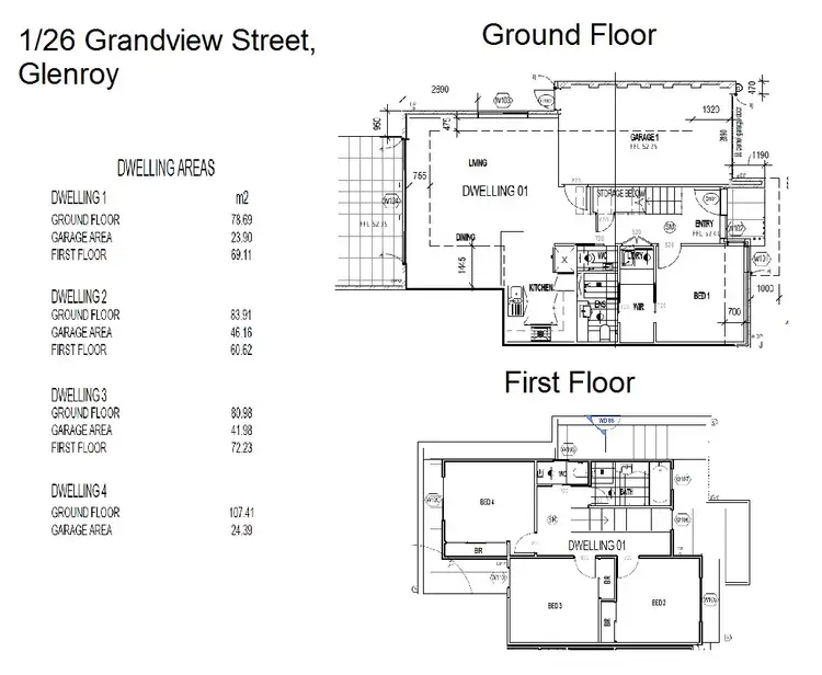 Floorplan of Homely townhouse listing, 1/26 Grandview St, Glenroy VIC 3046