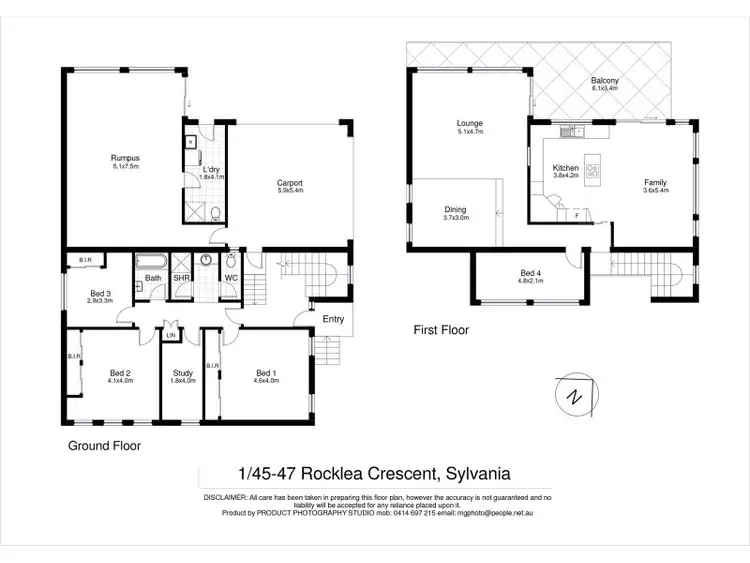 Floorplan of Homely house listing, 1/45 Rocklea Crescent, Sylvania NSW 2224
