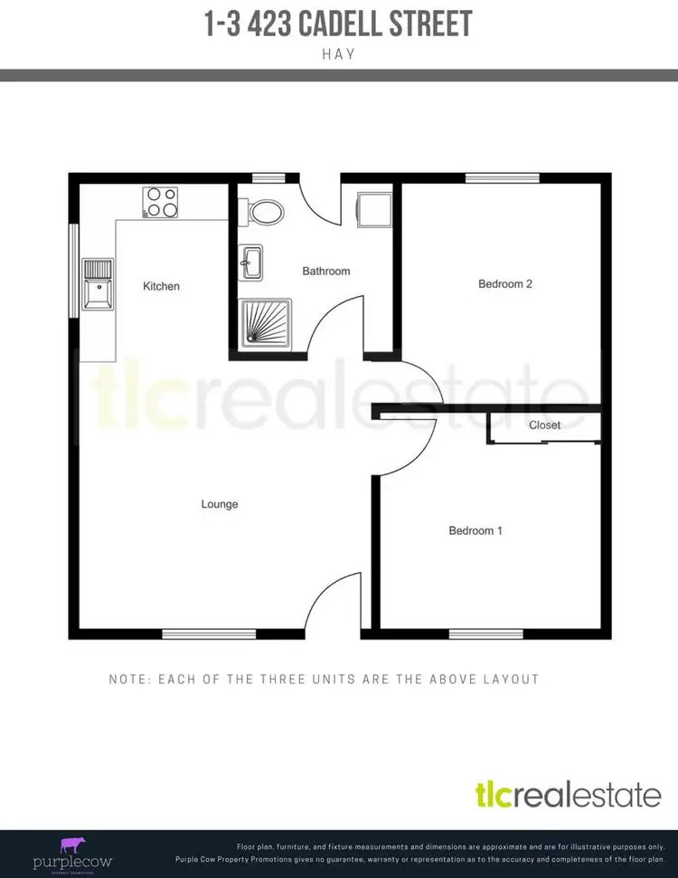 Floorplan of Homely block of units listing, 423 Cadell Street, Hay NSW 2711