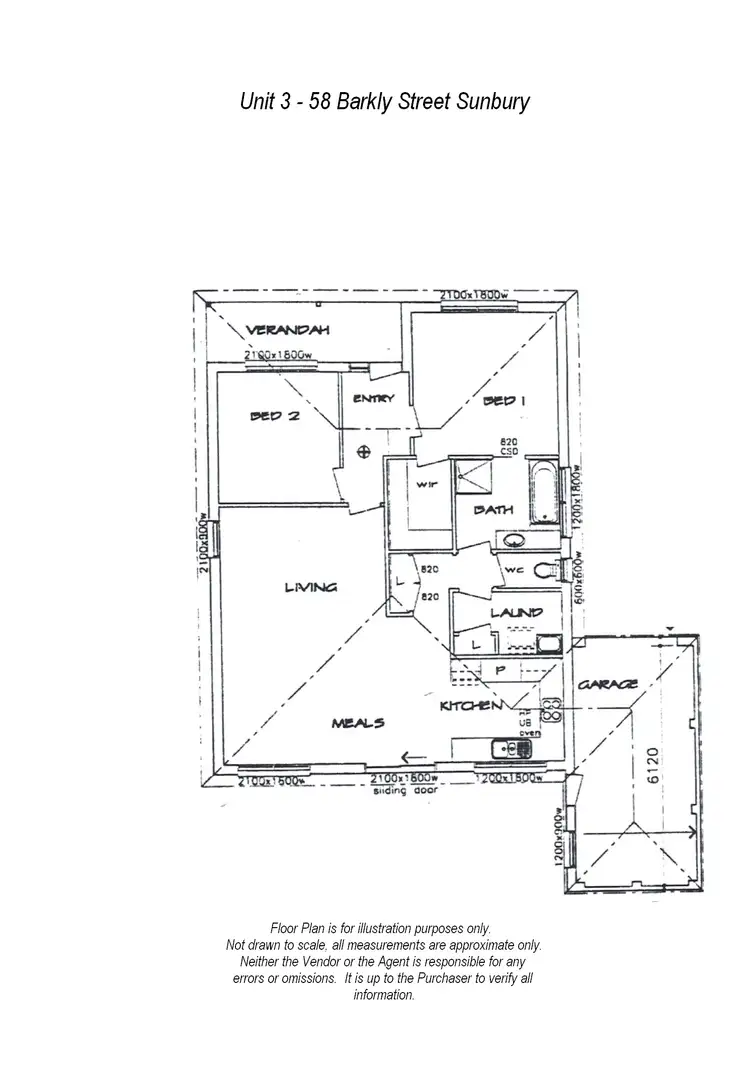 Floorplan of Homely unit listing, 3/58 Barkly Street, Sunbury VIC 3429
