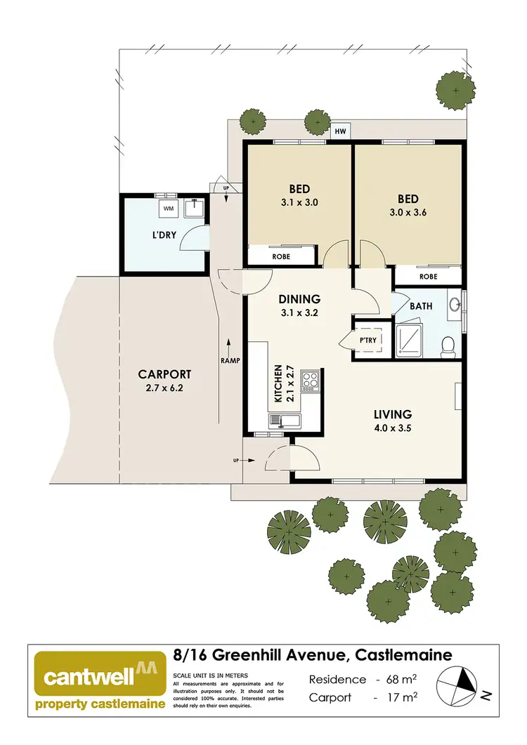 Floorplan of Homely unit listing, 8/16 Greenhill Avenue, Castlemaine VIC 3450