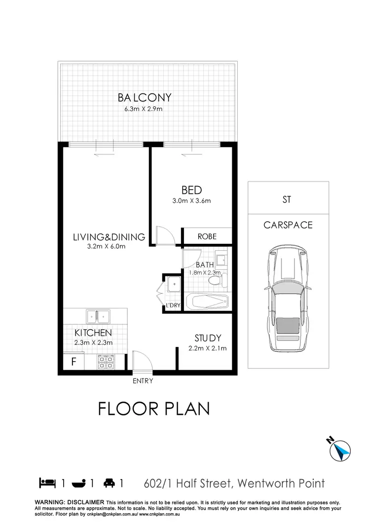 Floorplan of Homely apartment listing, 602/1 Half Street, Wentworth Point NSW 2127