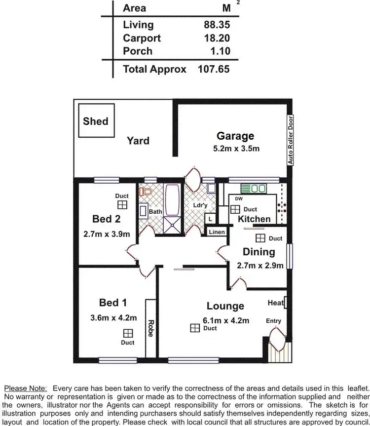 Floorplan of Homely unit listing, 1/75 Fifth Avenue, Joslin SA 5070