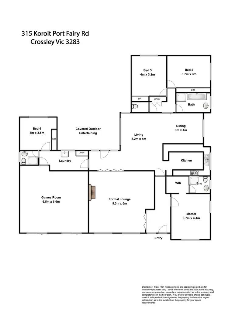 Floorplan of Homely rural property listing, 315 Koroit - Port Fairy Road, Crossley VIC 3283