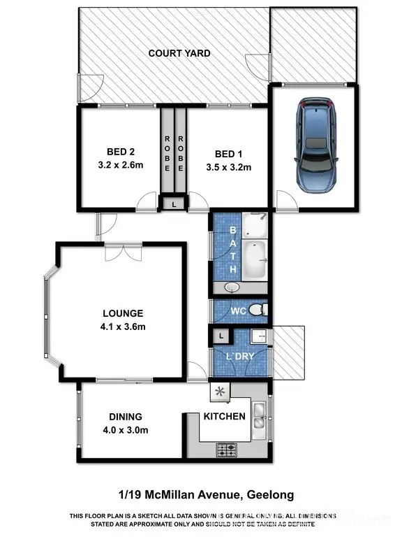 Floorplan of Homely unit listing, 1/19 McMillan Avenue, Geelong VIC 3220