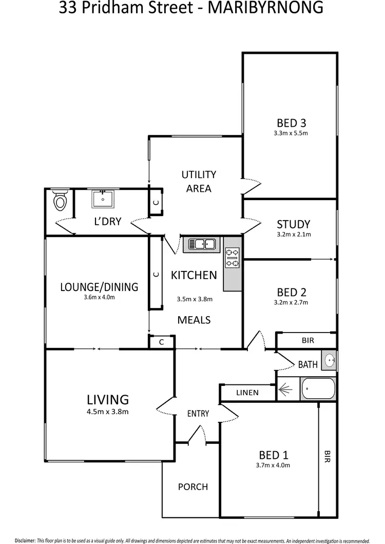 Floorplan of Homely house listing, 33 Pridham Street, Maribyrnong VIC 3032