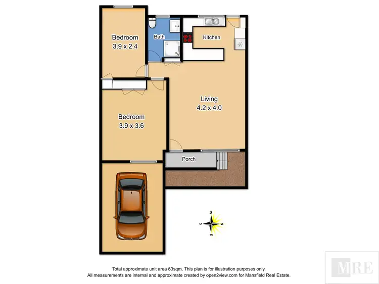 Floorplan of Homely unit listing, 1/13 Malcolm Street, Mansfield VIC 3722