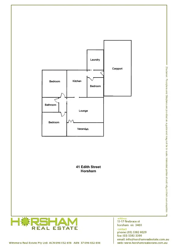 Floorplan of Homely house listing, 41 Edith Street, Horsham VIC 3400