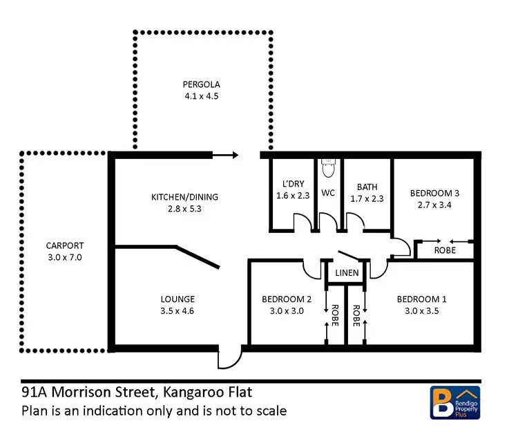 Floorplan of Homely house listing, 91A Morrison Street, Kangaroo Flat VIC 3555