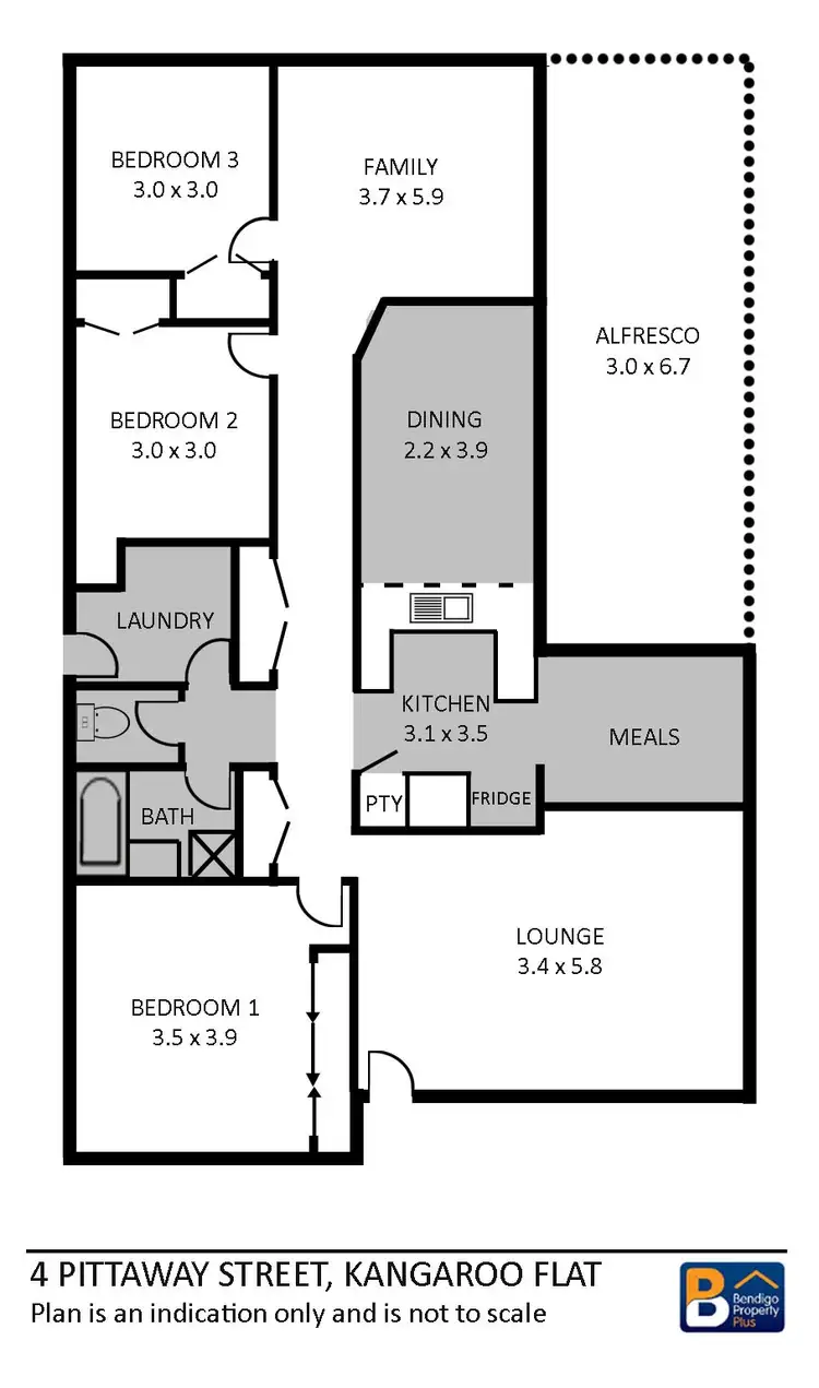 Floorplan of Homely house listing, 4 Pittaway Street, Kangaroo Flat VIC 3555