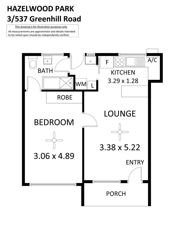 Floorplan of Homely unit listing, 3/537 Greenhill Road, Hazelwood Park SA 5066