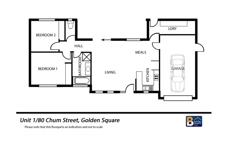 Floorplan of Homely house listing, 1/80 Chum Street, Golden Square VIC 3555