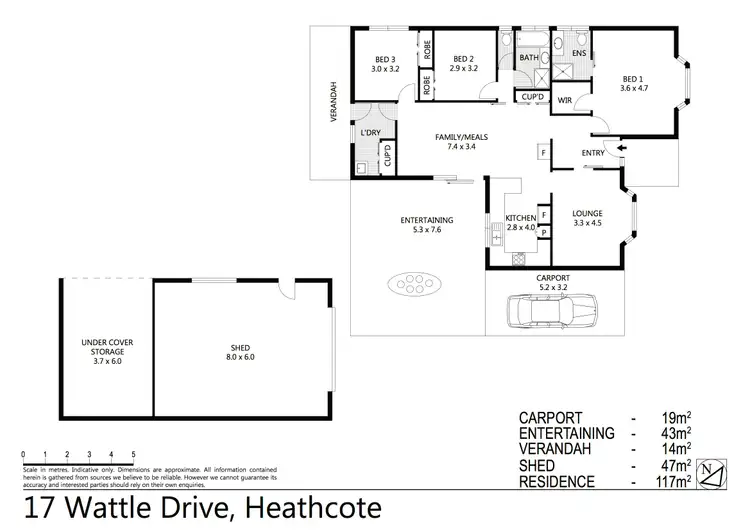 Floorplan of Homely house listing, 17 Wattle Drive, Heathcote VIC 3523
