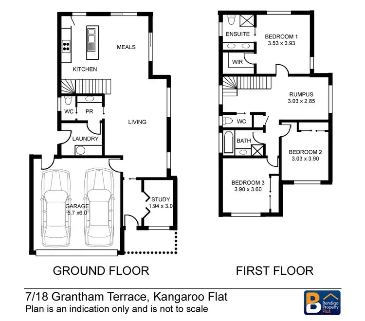Floorplan of Homely townhouse listing, 7/17 Grantham Terrace, Kangaroo Flat VIC 3555