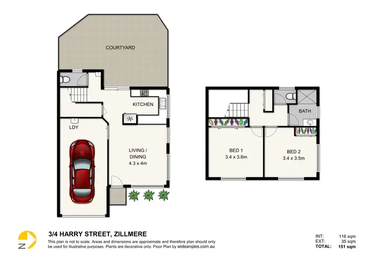 Floorplan of Homely townhouse listing, 3/4 Harry Street, Zillmere QLD 4034