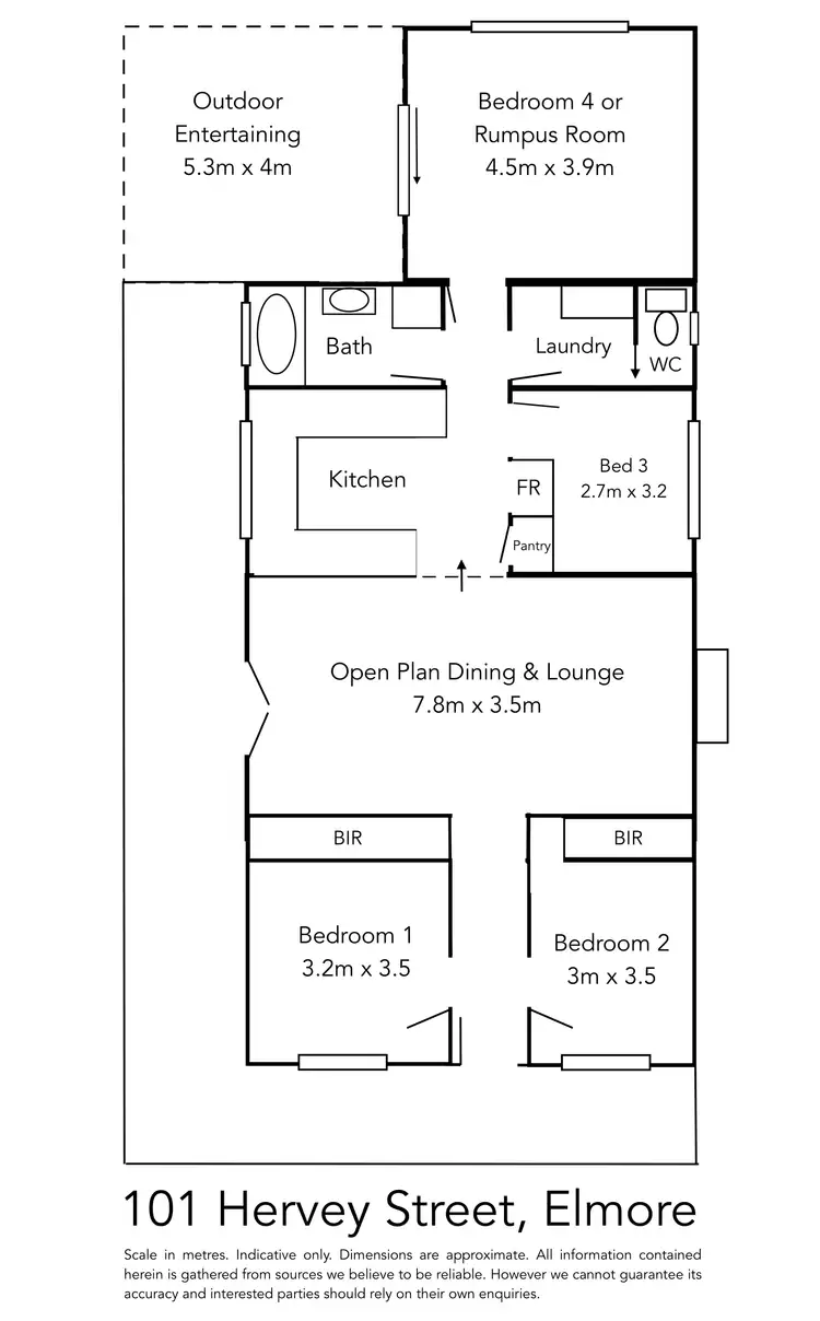 Floorplan of Homely house listing, 101 Hervey Street, Elmore VIC 3558