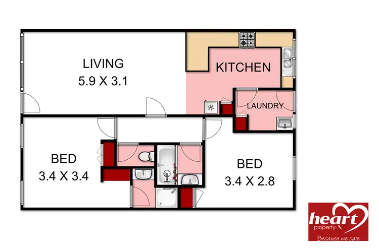 Floorplan of Homely unit listing, 2/168 Desailly Street, Sale VIC 3850