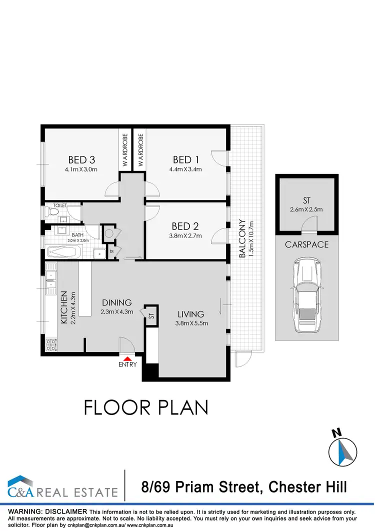 Floorplan of Homely unit listing, 8/69 Priam Street, Chester Hill NSW 2162